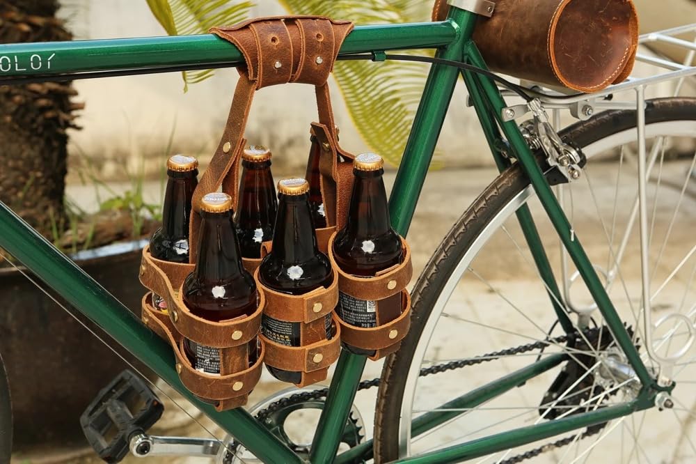 自転車用　ペットボトルホルダー　ハンドメイド　手縫い　オーダーメイド　本革 ペットボトルホルダー ドリンクホルダー メンズ レディース
