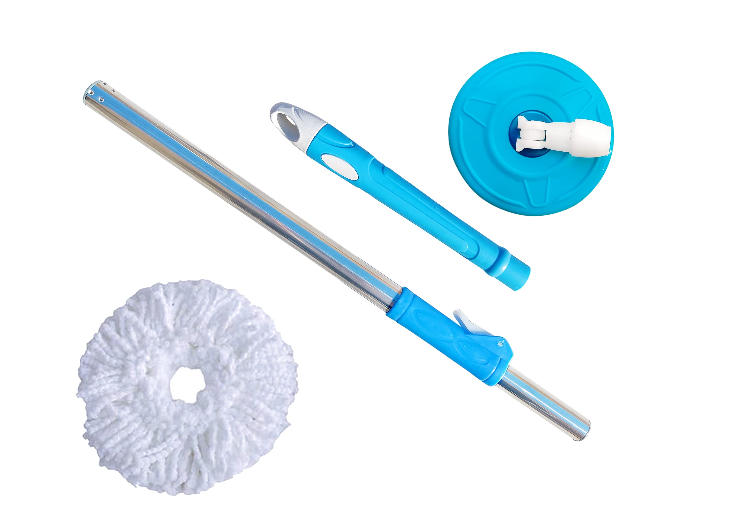 Giftswrap 360° Spin Cleaning Stainless Steel Rod/Handle/Mop Stick (Blue)