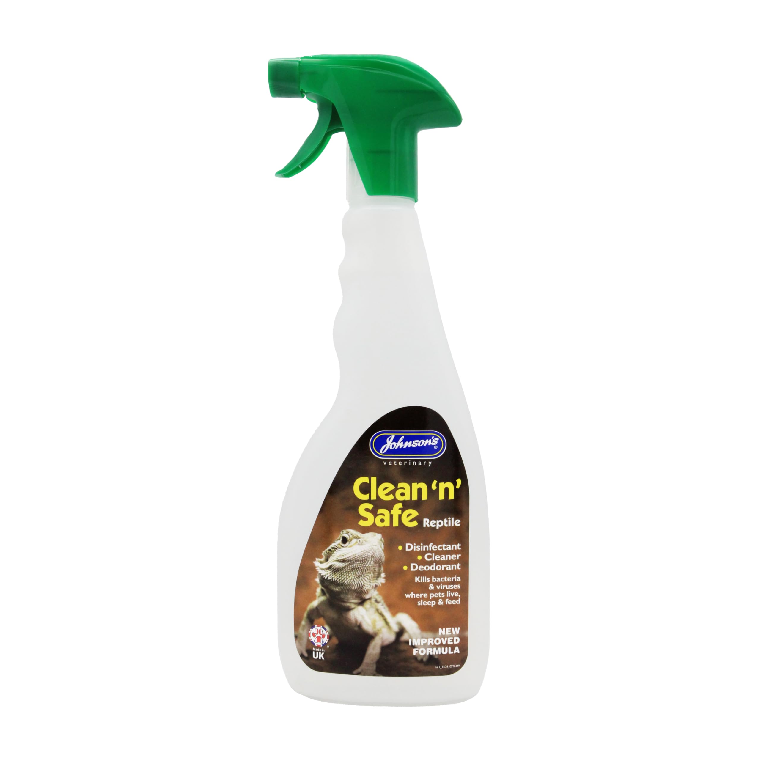 Johnsons Clean 'N' Safe Reptile 500ml - Disinfectant Spray for Vivaria, Kills Bacteria & Viruses