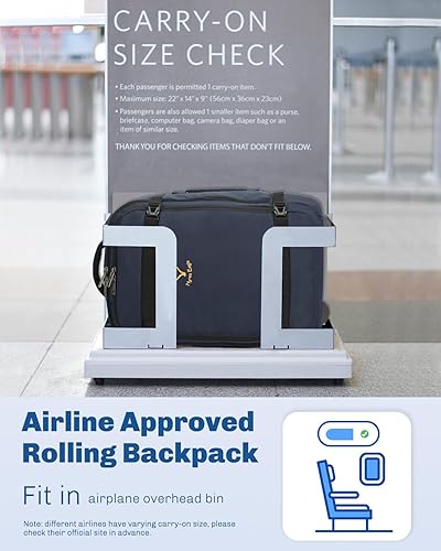 Miniatura 7 de Hynes Eagle Mochila con ruedas de 42L Mochila con ruedas Mochila de viaje aprobada por vuelo Mochila de viaje para llevar en el equipaje Mochila