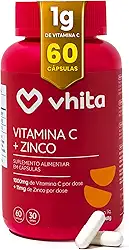 Vitamina C 1000mg e Zinco - Suporte Imunológico e Antioxidante - 60 Cápsulas, Vhita