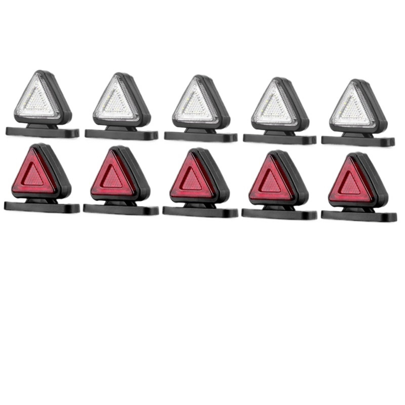 Warndreieck Auto Set Dreieckige Seitenmarkierungsleuchten, rote weiße Umrissleuchten, singale Kontrollleuchten, Warnleuchte(10pcs)
