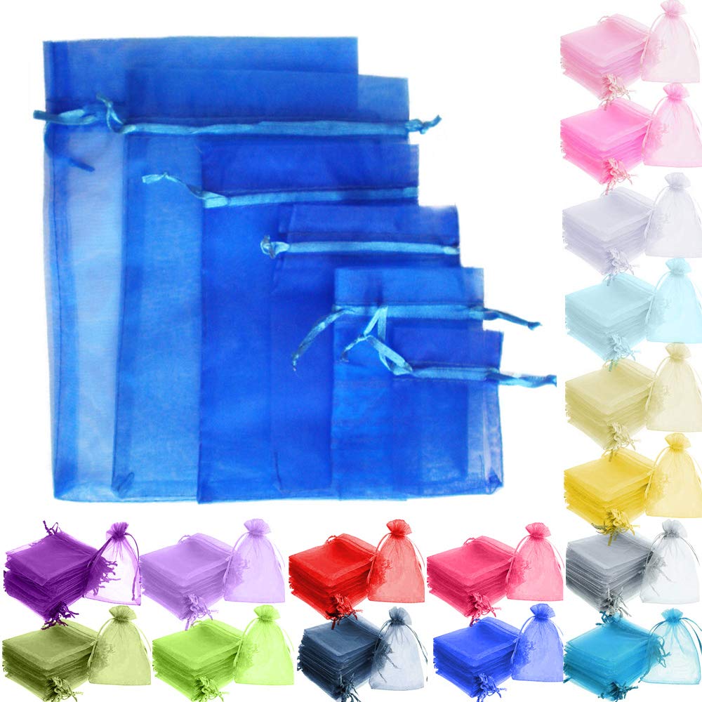Time to Sparkle 200 Pcs Organza Gift Bags - Royal Blue 7x9cm — image 1