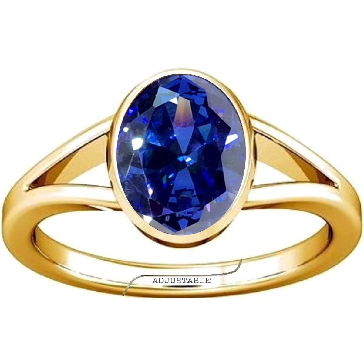 Divya Shakti6.25-6.50 Ratti Tanzanite Gemstone Panchdhatu Adjustable Ring for Men & Women