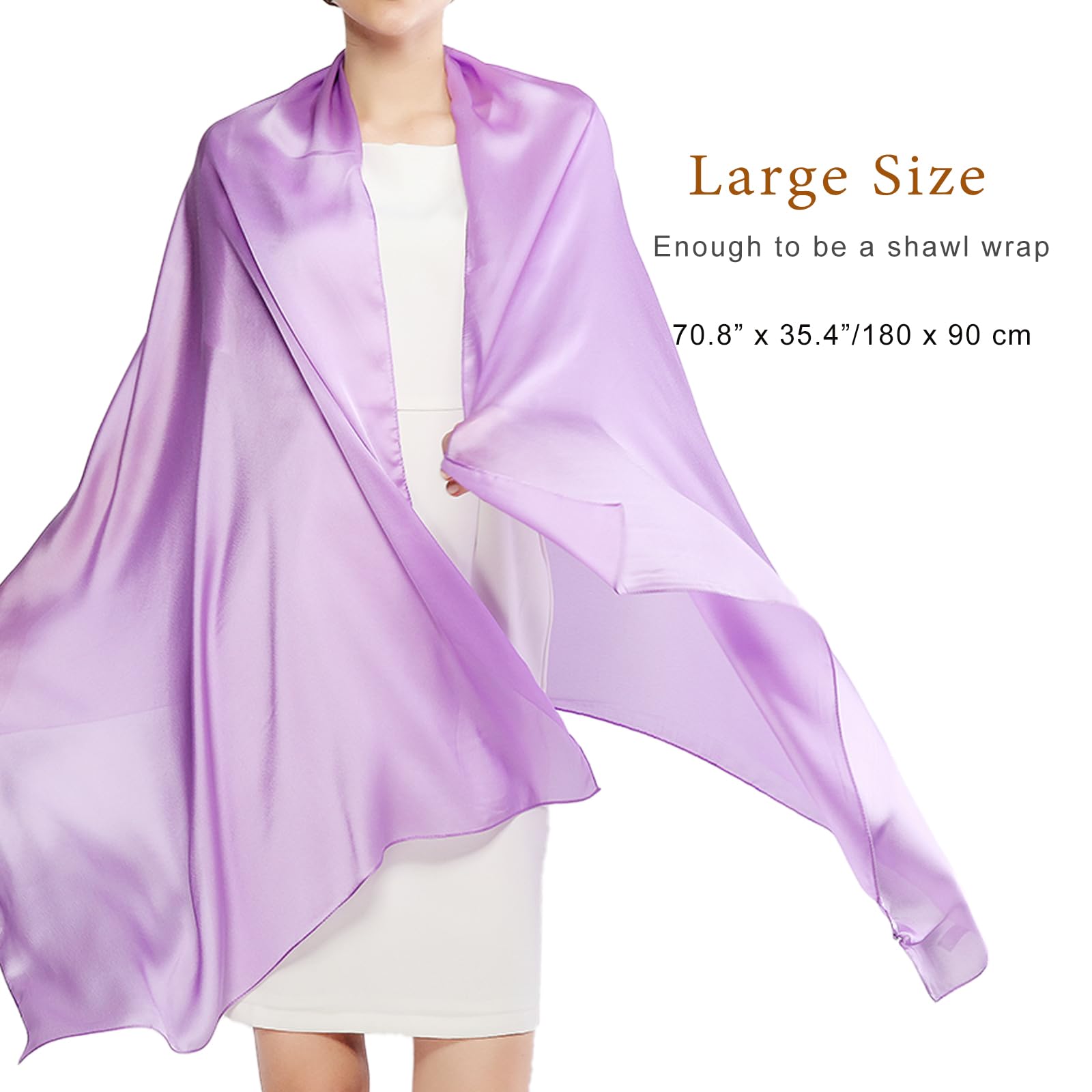 RIIQIICHY Foulard Sciarpa Seta Donna Pashmina Stola Scialle Cerimonia Abito da Sera Elegante Sposa