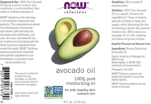 Miniatura 2 de NOW Foods Aceite de aguacate (líquido), botellas de 4 onzas, paquete de 2