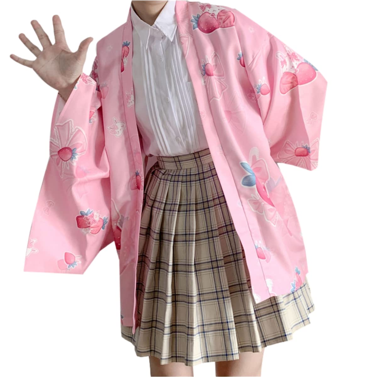 Cuteighteen Sweet Lolita - Kimono para niñas, diseño japonés, lindo estampado, anime, cosplay, bata de playa