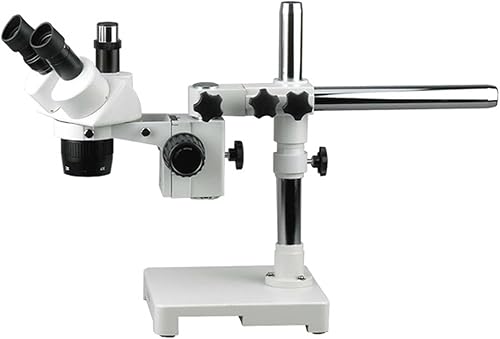 Miniatura 4 de AmScope Microscopio estéreo trinocular SW-3T13X, oculares WH10x, aumento 5X10X15X30X, objetivo 1X3X, soporte de brazo único, incluye lente Barlow