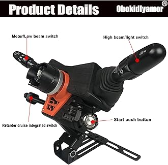 Obokidly DIY Racing Simulator Steering Wheel Turn Signal Wiper Lever Switch For Logitech G27 G29 Logitech Thrustmaster Simagic (Upgrade Type-For G27/G29/G920/G923 With Cover, Black)