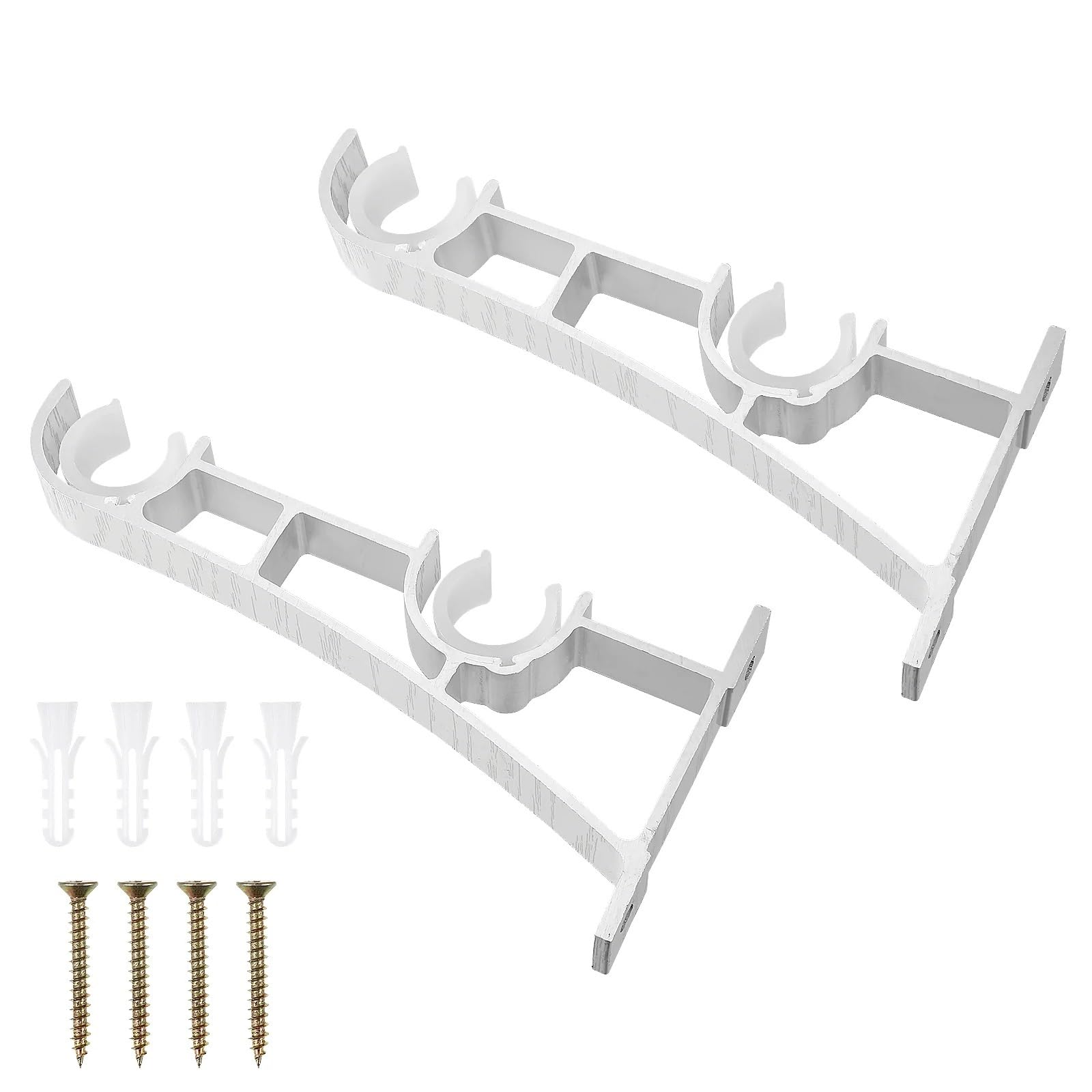 RUWLFE 4 Pcs Curtain Bracket for Holders For Large For Double Brackets for Poles, Wall Rod