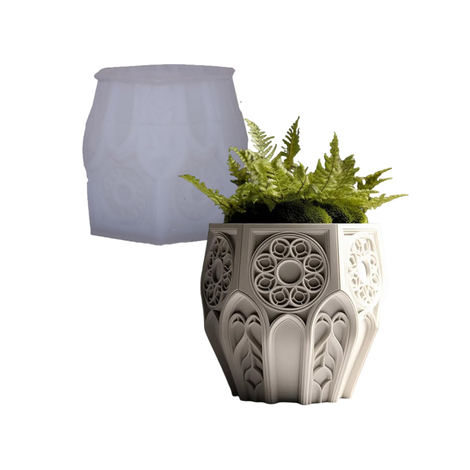 Ventana Sgape Vela Taza Maceta Relieve Molde de Silicona Herramienta de Fabricación Artesanía Macetero de Resina Regalo Creativo Molde de Contenedor de Vela Decorativo