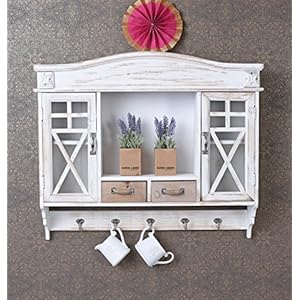 Unbekannt Wandschrank Shabby Chic Küchenschrank Haken Vitrine Wandvitrine Wandboard mxa074 Palazzo Exklusiv