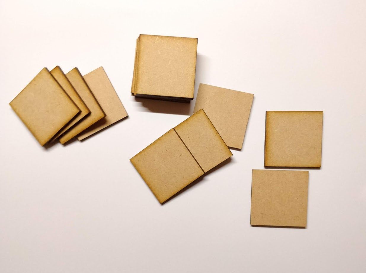Wooden square bases for craft 30 pack 40mm (4cm) 3mm thick mdf wood wargame Boards game accessory