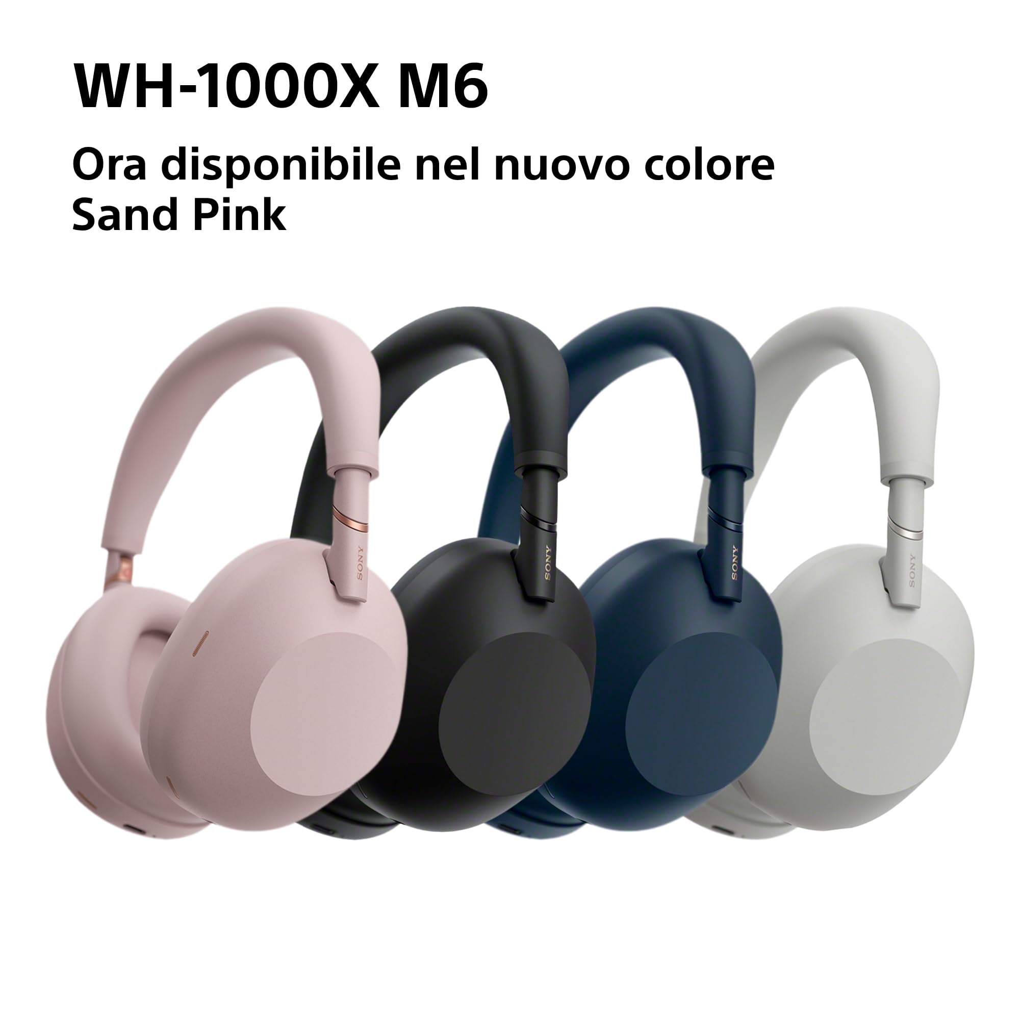 Sony WH-1000XM6 Cuffie wireless Premium con cancellazione del rumore, audio Hi-Res, massimo comfort, design pieghevole, custodia resistente, batteria da 30 ore NC On, iOS e Android - Black
