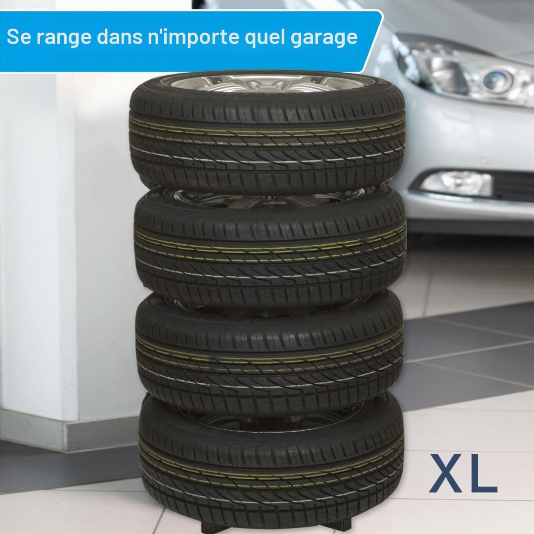 cartrend Support de pneu XL - Charge maximale de 120 kg - Compatible avec tous les types de jantes et pneus jusqu'à 285 mm - Noir