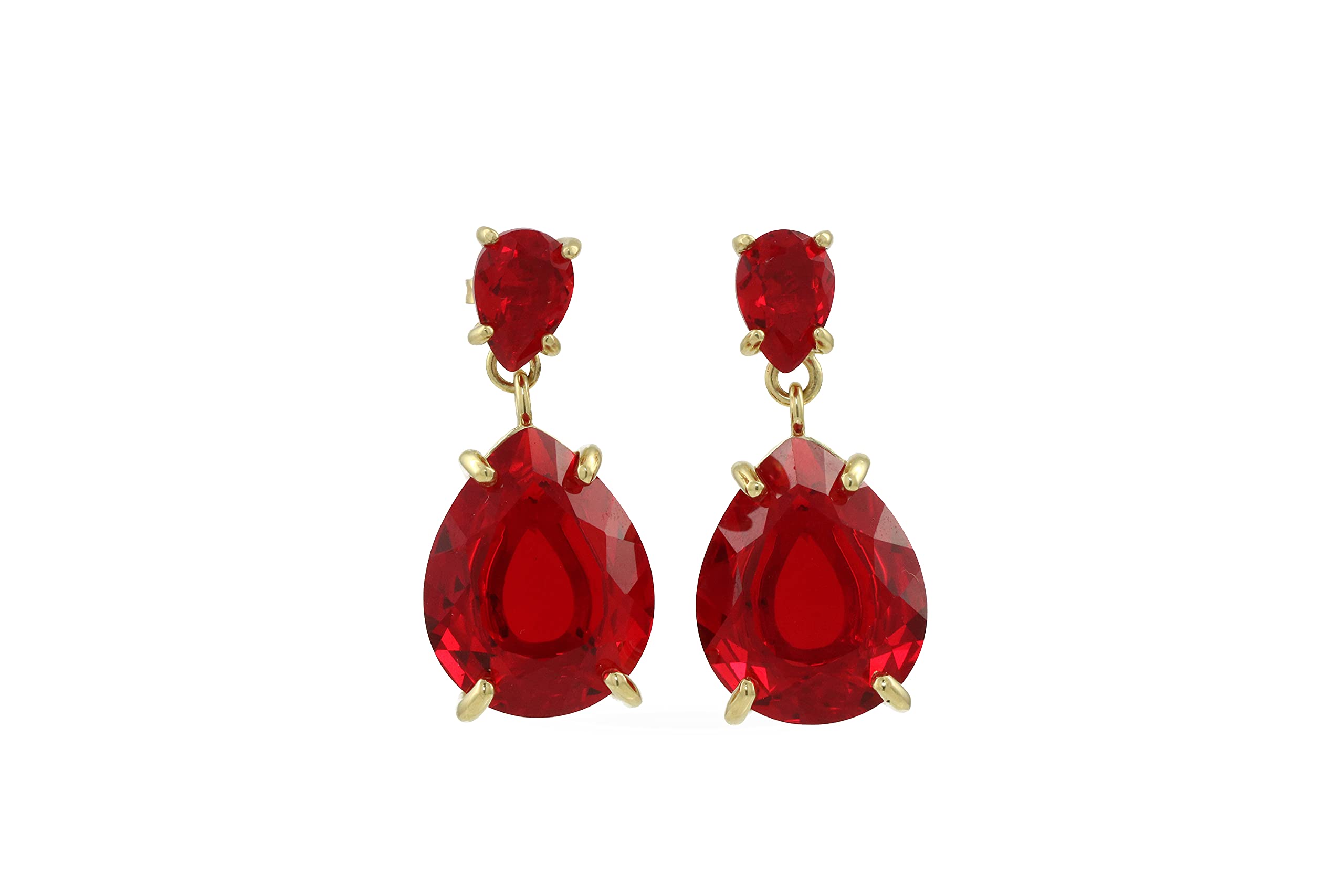 Boucles d'oreilles rubis faites main bijoux pierre de naissance