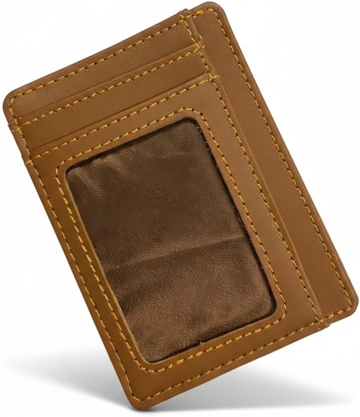 Mordano Leather Wallet Card Holder | RFID Blocking Protection Slim Business Credit Card Case For Men And Women | Genuine Leather Medium Proof Wallet For Daily Use, Travel, Business & Gifts (Brown) - Image 6