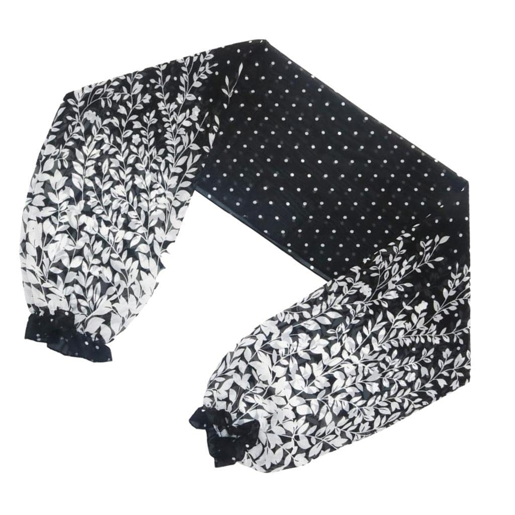 Women Long Sleeve Chiffon Bolero Shrug Black Flower-image-0
