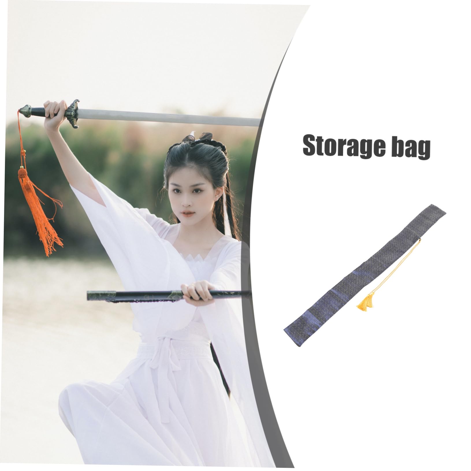 Totority Japanese Bag Storage Pouch for Tai Chi with Thread Durable Carrying Case for for Outdoor Use