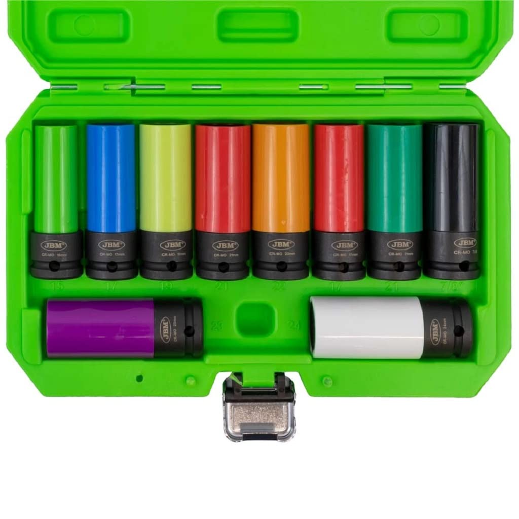JBM 53988 Vasos Impacto De Especial Extracción Ruedas, 1/2"Hilo, 10 pcs