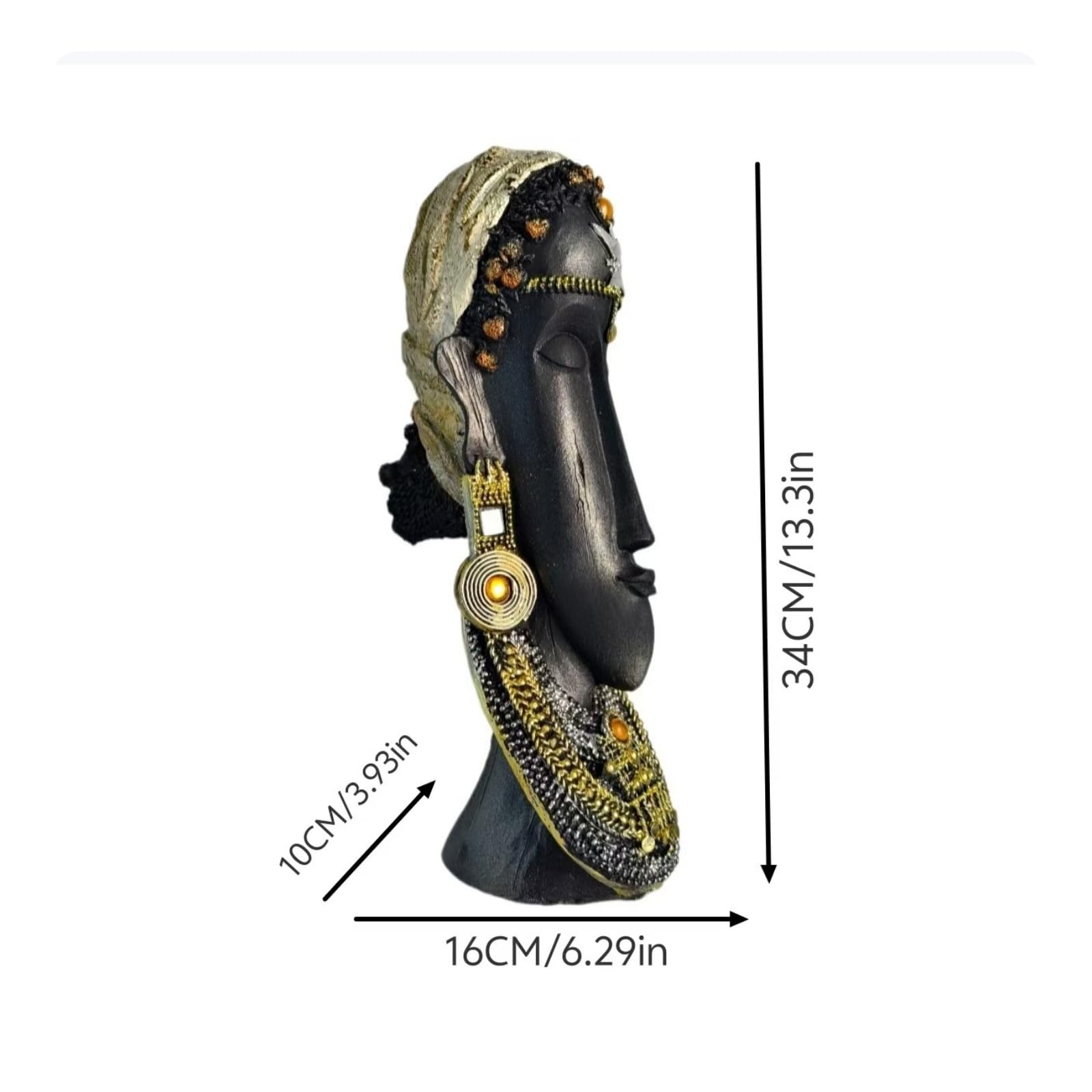 F Fityle Estatua Decorativa Hogar Busto Escultura Figura Ornamento con Diseño de Cabeza Estilizada y Alto Textura Ornamental en Resina, 16 10 34CM, Style to 2
