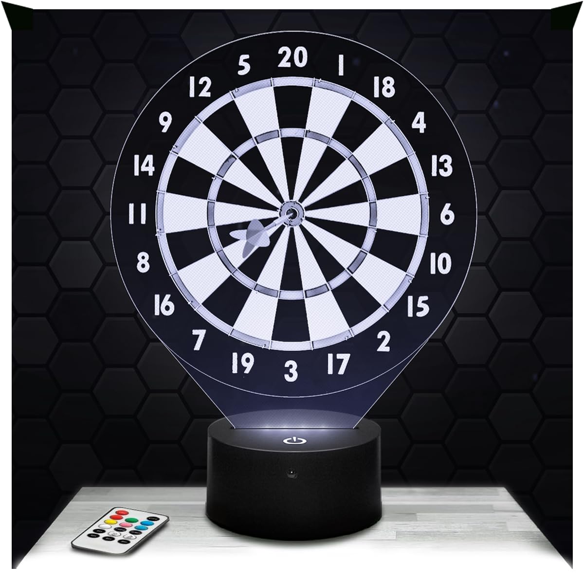 Lampephoto.fr - 3D Darts Sport Lamp, Touch LED Night Light, 3D Hologram Effect, Christmas Birthday Gift Idea for Men and Women, Bedroom Decoration Object