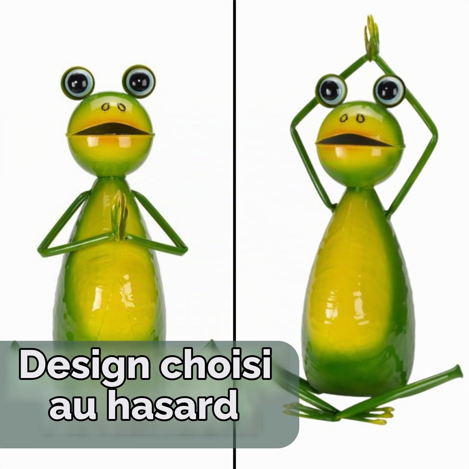 Garden Mile Grenouille de yoga en métal - Ornements de jardin en plein air - Résistant aux intempéries - Peint à la main - Sculptures et statues de jardin pour intérieur et extérieur - Idéal pour