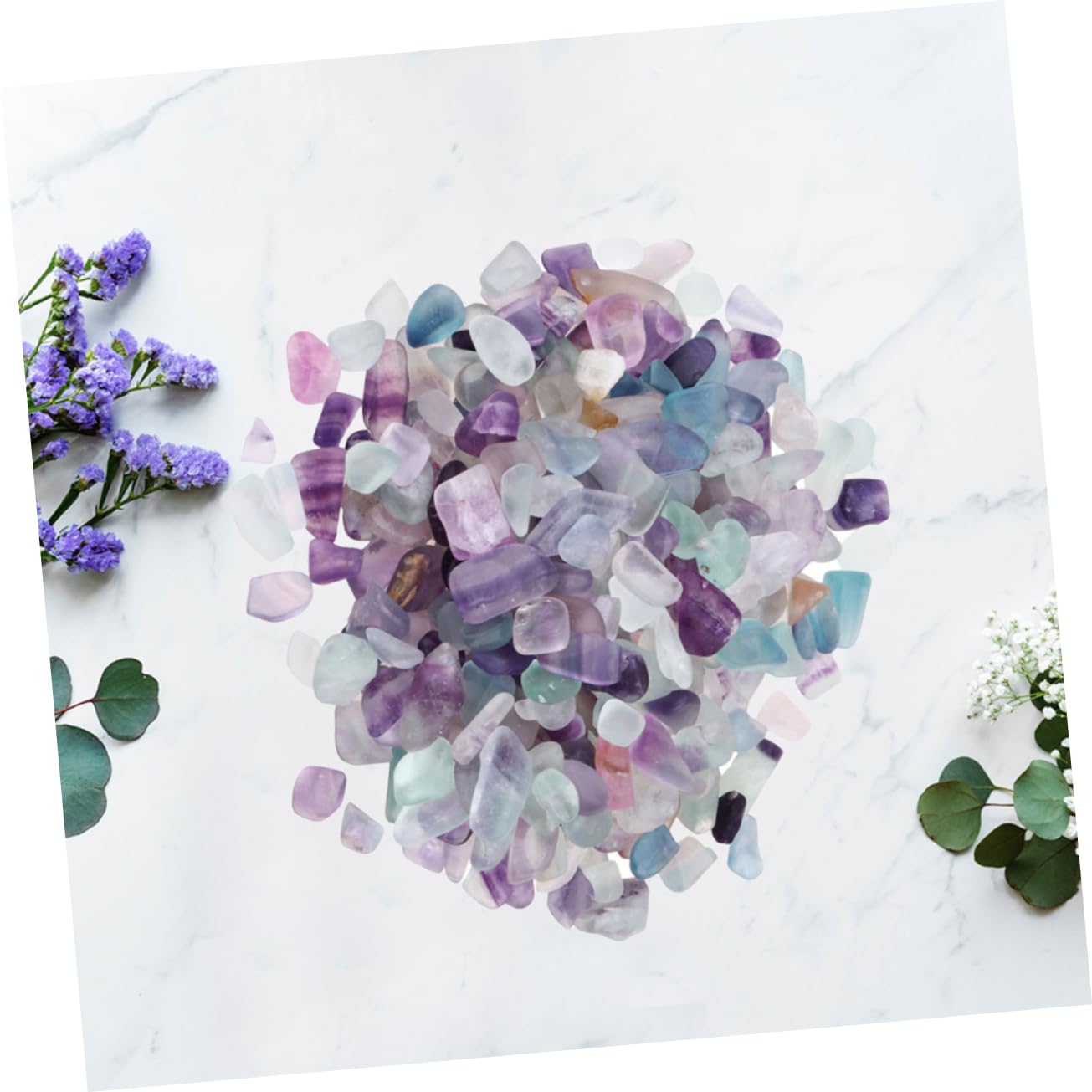 HOODANCOS 1 Pack Natural Crystals Aquarium Stones Decorative Pebbles for Fish Tank Garden Gravel Glass Gravels