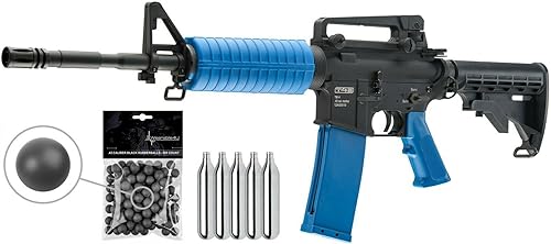 Umarex T4E M4A1 Ram Training CO2 Powered .43 Caliber Paintball Rifle marcador con incluido 5 x 0.42oz CO2 tanques y T4E paquete de 430 .43 Cal