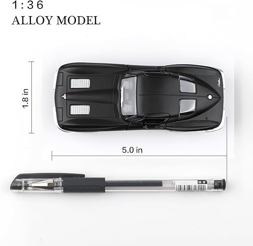 Miniatura 5 de TOKAXI 136 Escala 1963 Chevy Corvette modelos de autos fundidos a presión, vehículos de juguete Corvette, regalos de autos para niños y niñas