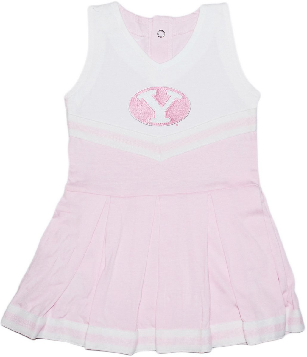 Brigham Young University BYU Cougars Baby and Toddler Cheerleader Bodysuit Dress Pink