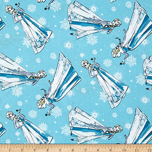 Springs Creative Products Disney Frozen Sketch Elsa Blue Fabric By The Yard