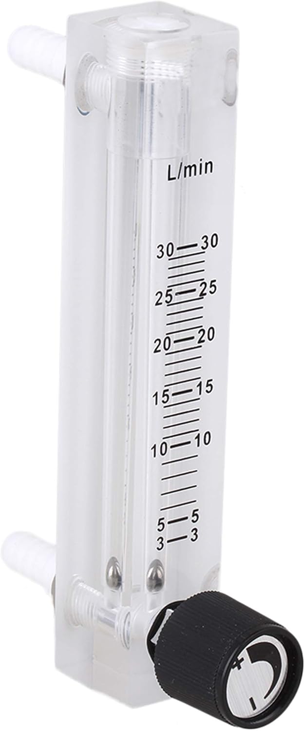 Acrylic &Plastic& Metal Gas LZQ-7 Flowmeter 3-30LPM with Control Valve for Air Flow 120x71.7x20mm