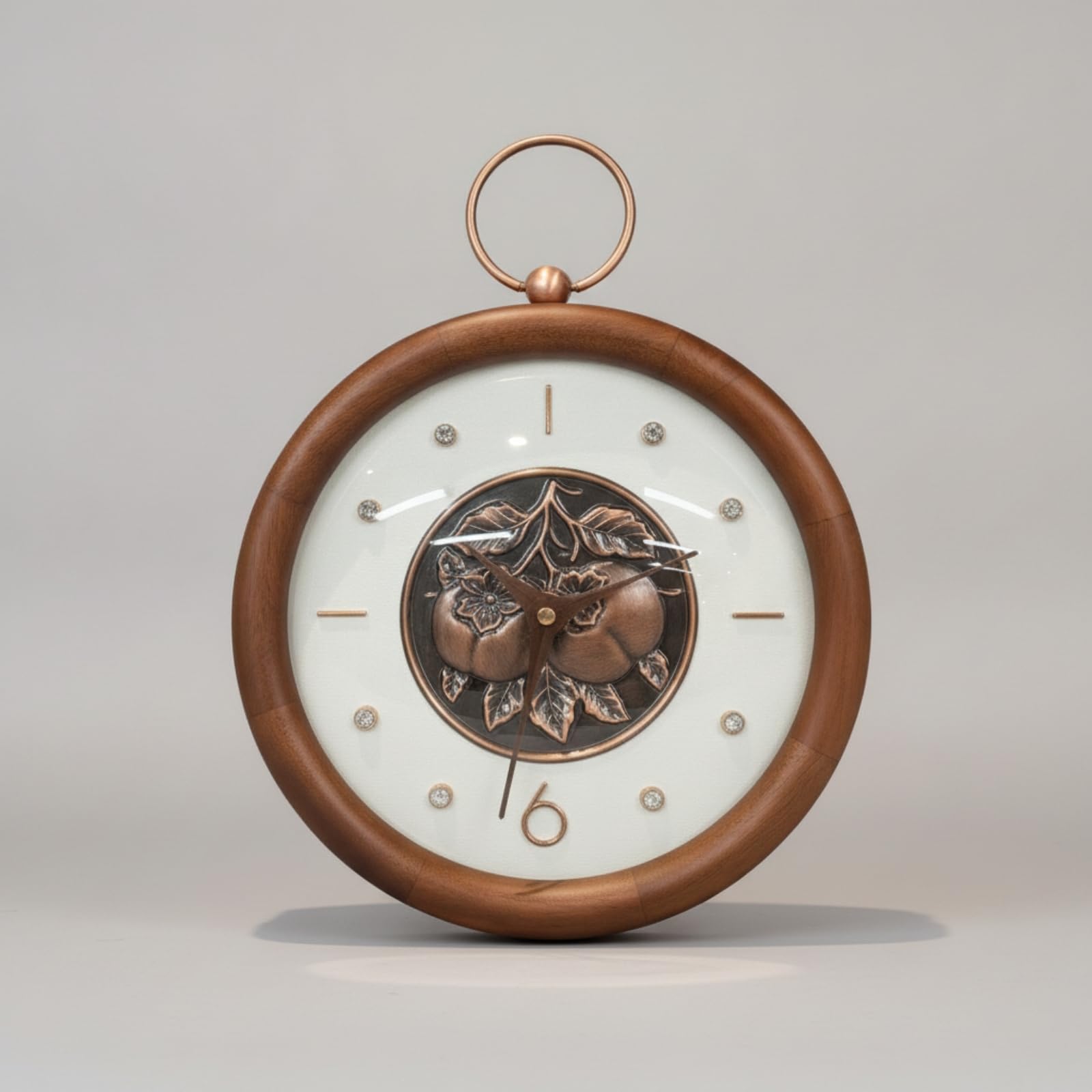 Orologio con Cornice in Legno Decorativo Orologio con Anello da Appendere per Ufficio, Moderno Cinese Con Cachi