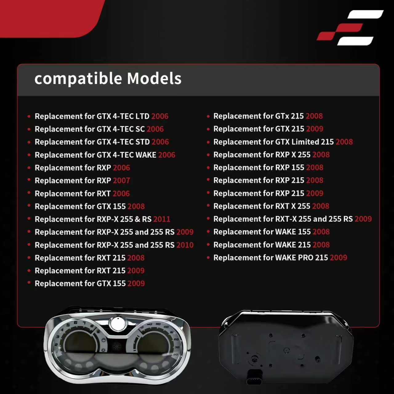 278002270 Jauge de compteur de vitesse LCD améliorée compatible avec Sea Doo GTX RXP RXT 2006-2011, aucune programmation nécessaire, design Plug and Play, remplace OEM # 278002144
