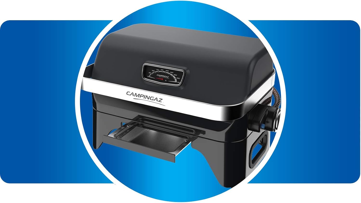 Campingaz Attitude2go, Barbecue da Tavolo a Basso Fumo, Portatile, con Coperchio, termometro, griglia in ghisa, Alimentazione: bombola di Gas R907, Grigio Campingaz Attitude2go, Barbecue da Tavolo a Basso Fumo, Portatile, con Coperchio, termometro, griglia in ghisa, Alimentazione: bombola di Gas R907, Grigio