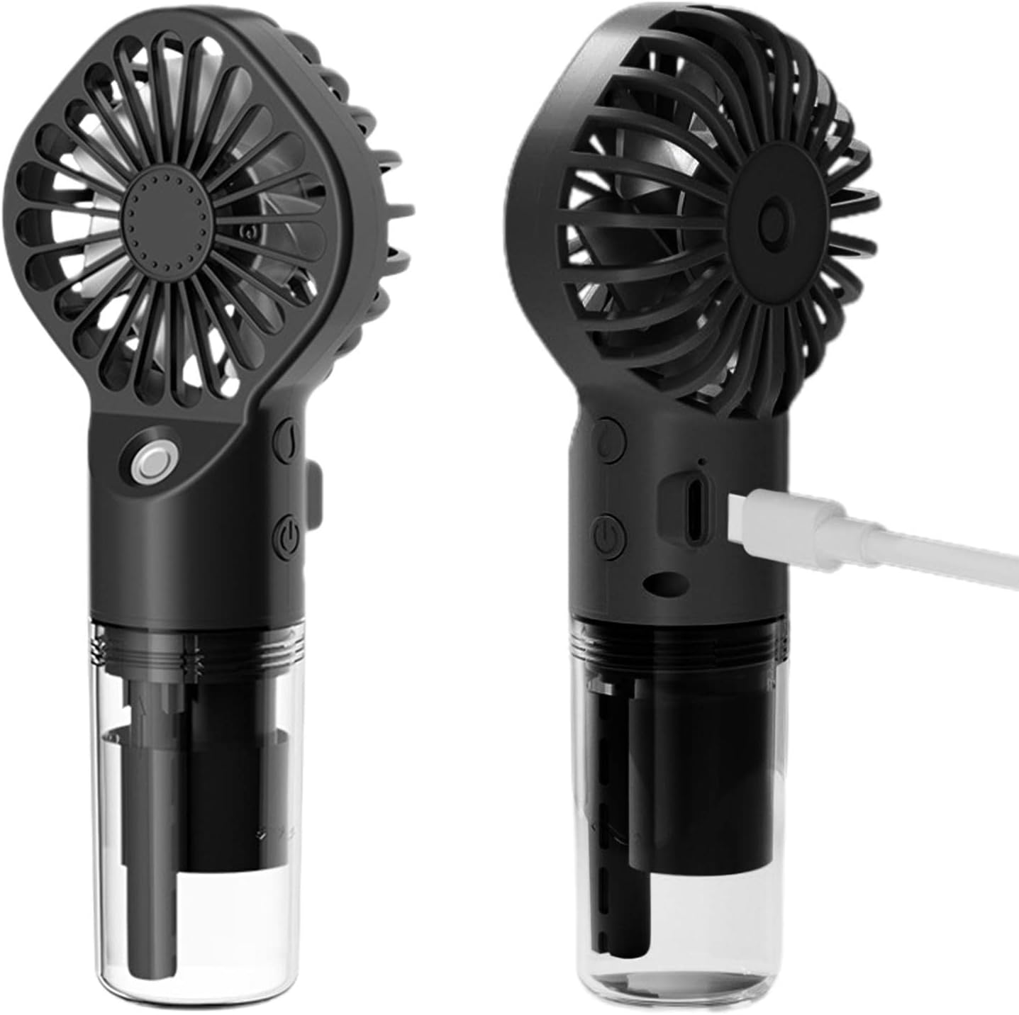 PRACHY Portable Fan with Water Spray, Handheld Misting Fan