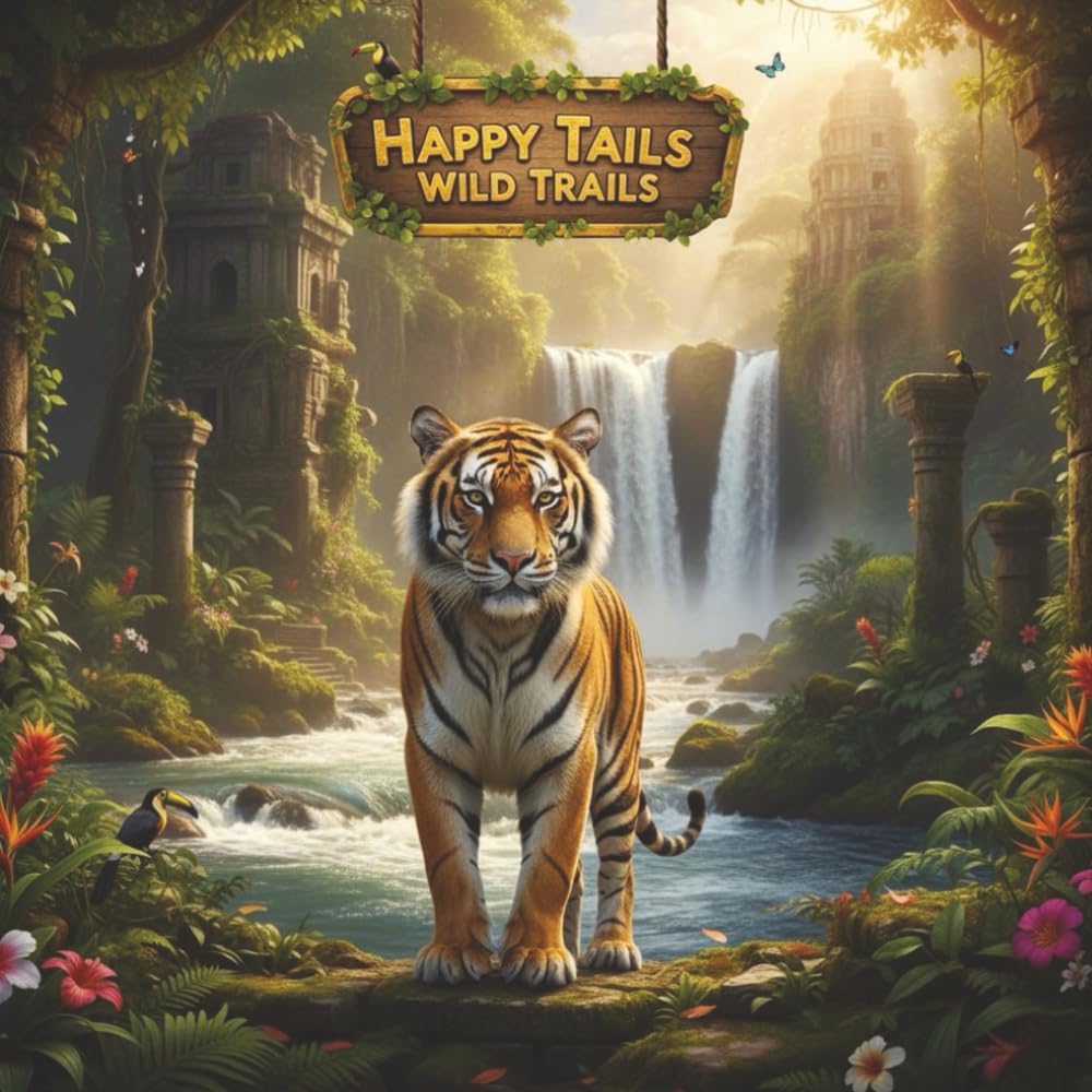 Happy tails wild trails: Jungle colouring book
