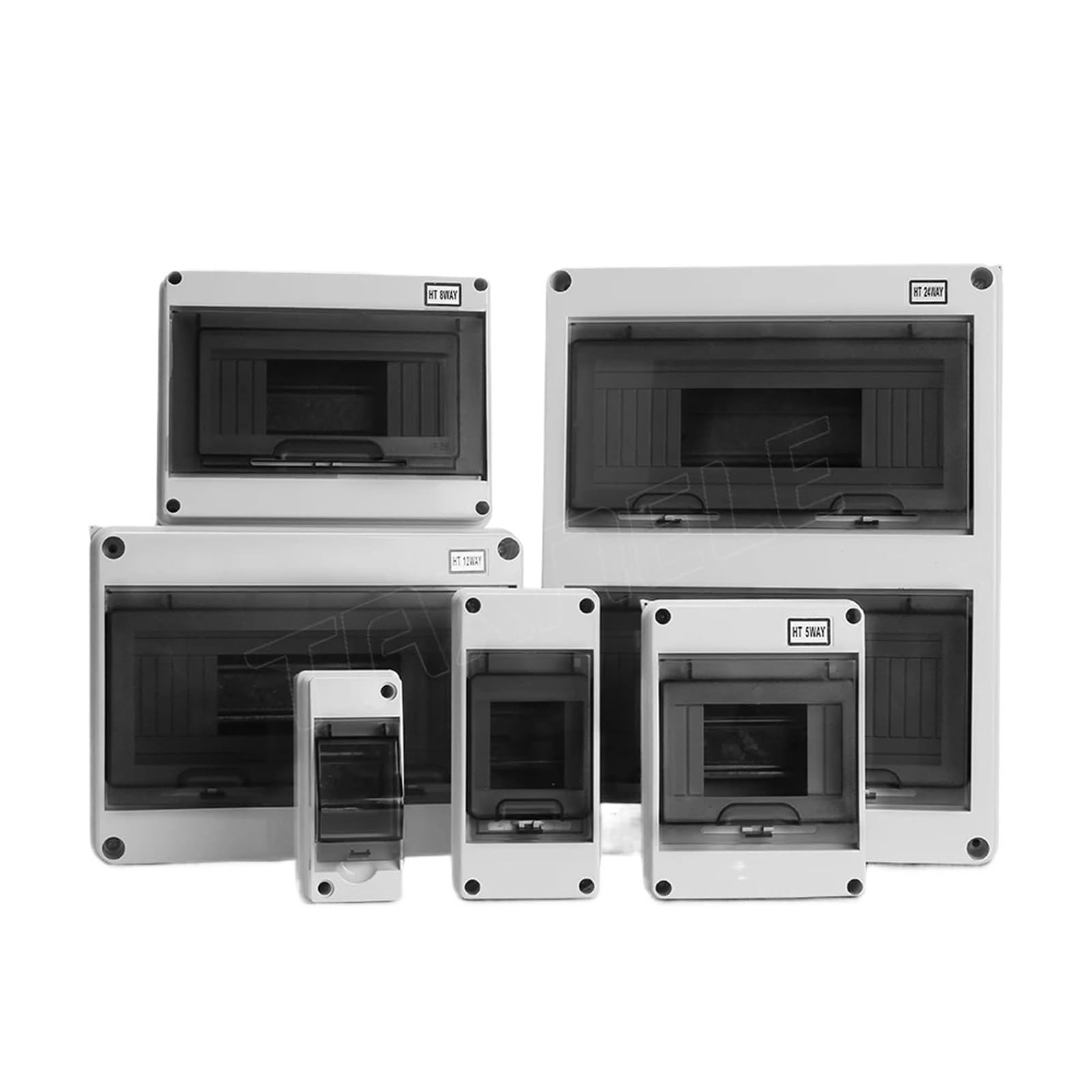 HT IP65 wodoszczelna elektryczna skrzynka rozdzielcza do użytku na zewnątrz, 2, 3, 5, 8, 12, 15, 18, 24 drożności, przełącznik MCB, licznik, tworzywo sztuczne PC, skrzynka kabli przyłączeniowych (18