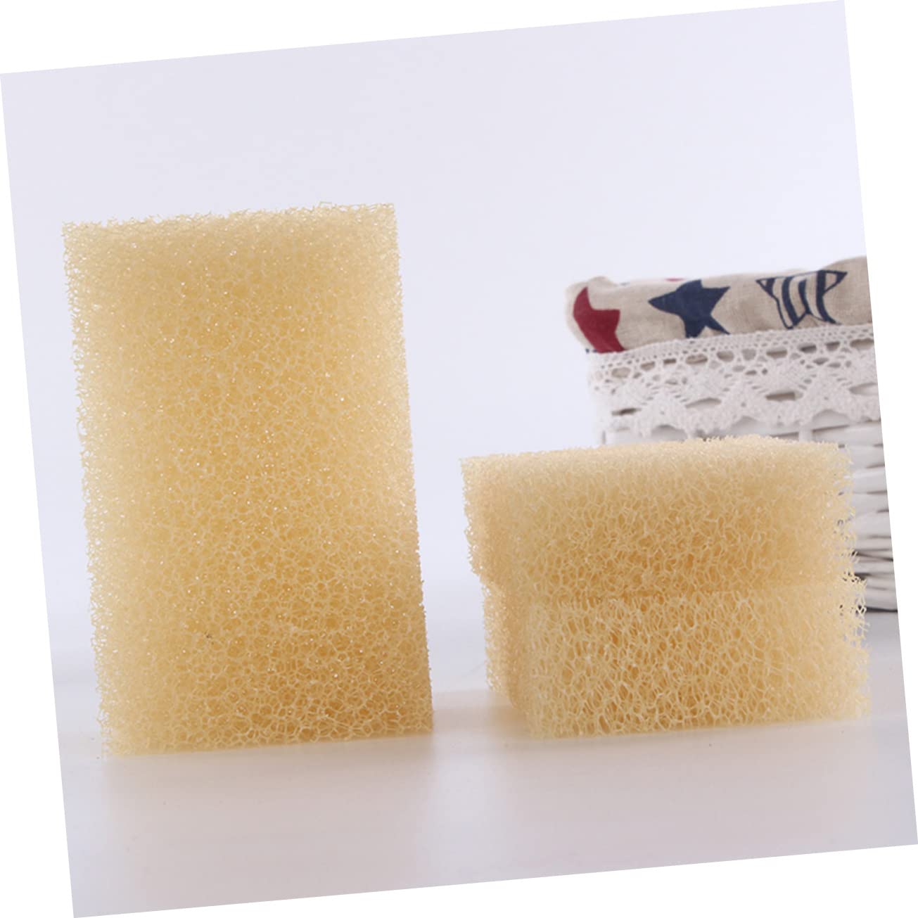 TOVINANNA 4pcs Imitation Loofah Dishwashing Sponge Pad Soft Cleaning Scrubber for Kitchen Bathroom Non Scratch Surface Strong Water Absorption for Tough Messes