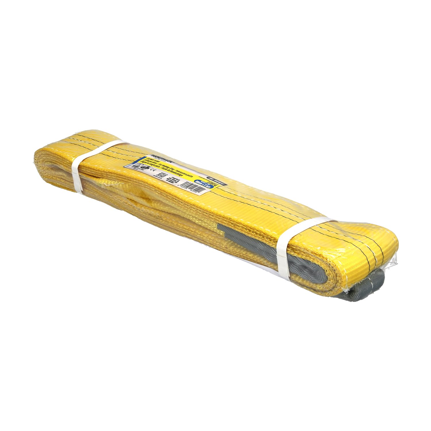 WOLFPACK LINEA PROFESIONAL Élingue Plate Double Bande 3 000 kg Facteur sécurité 7:1 Longueur : 4 mètres Largeur 9 cm 100% Polyester Couleur Jaune 15030219