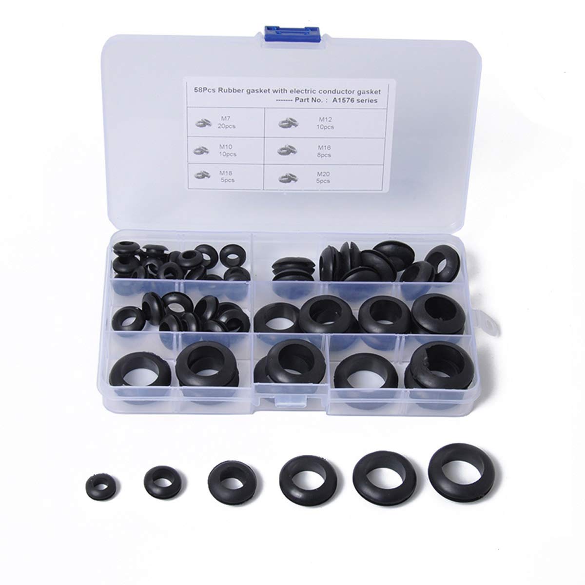 Buy 130Pcs Rubber Grommet Eyelet Ring ket Assortment, 6 Different Sizes