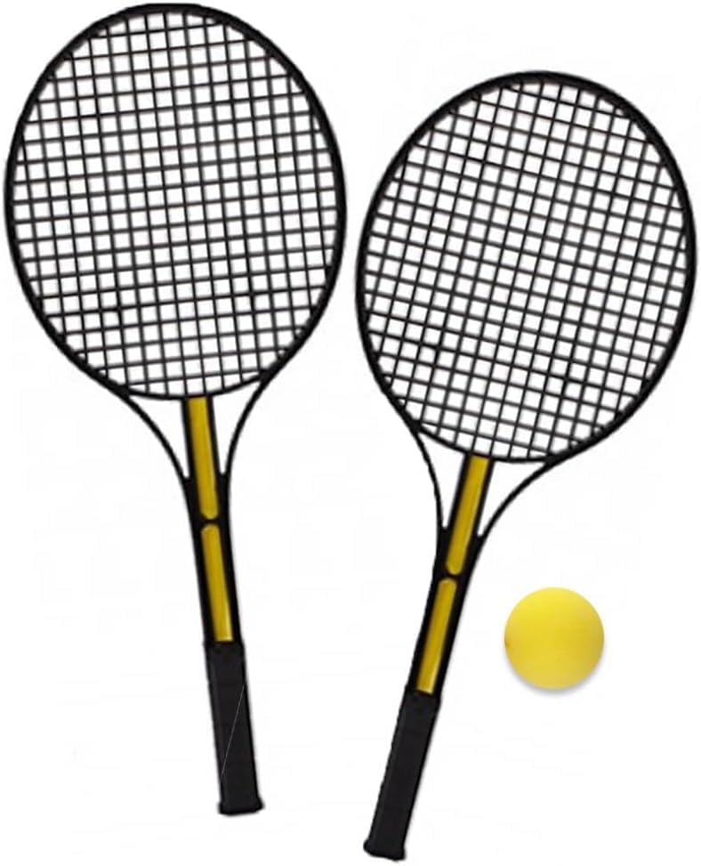 SKYTE® Black Tennis Set With Soft Yellow Ball | 52cm X 21cm | 3pcs. Accessory