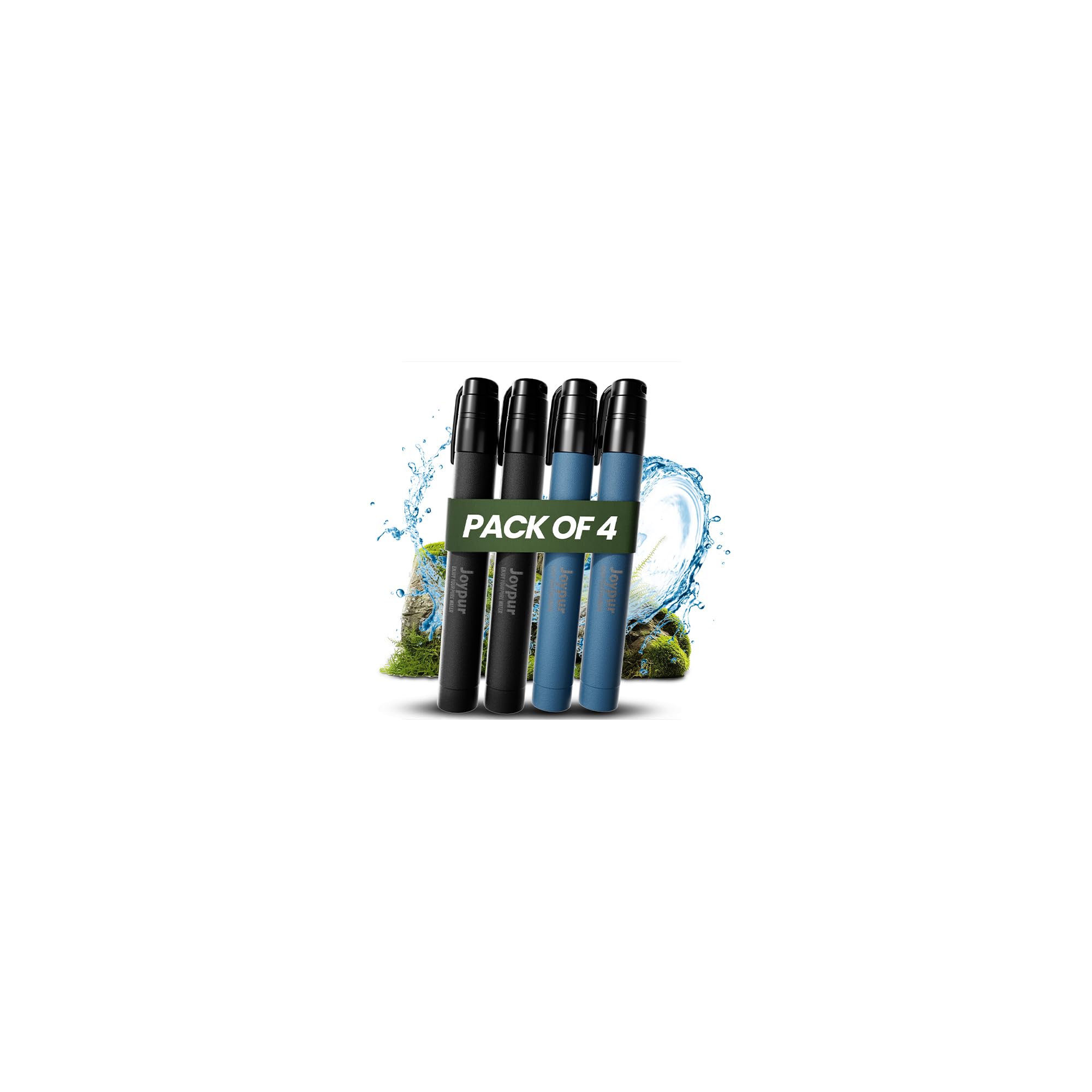 Pajita de filtro de agua portátil para supervivencia, equipo esencial de campamento y senderismo, pajita de purificación de agua para viajes, ciclismo y preparación para emergencias (paquete de 4, 2