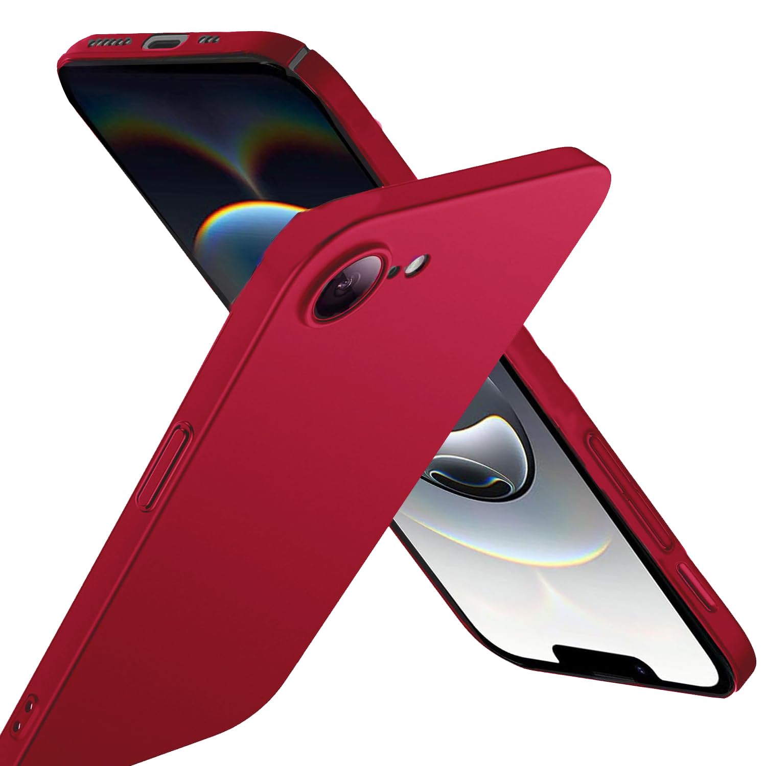 【極薄軽量】XyddxihaniPhone 17e/ iPhone 16E用 ケース 軽量薄型 シンプル マット質感 さらさら手触り PC製 指紋防止 擦り傷防止 アイフォン 17 16E用 ケース いPhone17 16E用カバー シン・フィット赤
