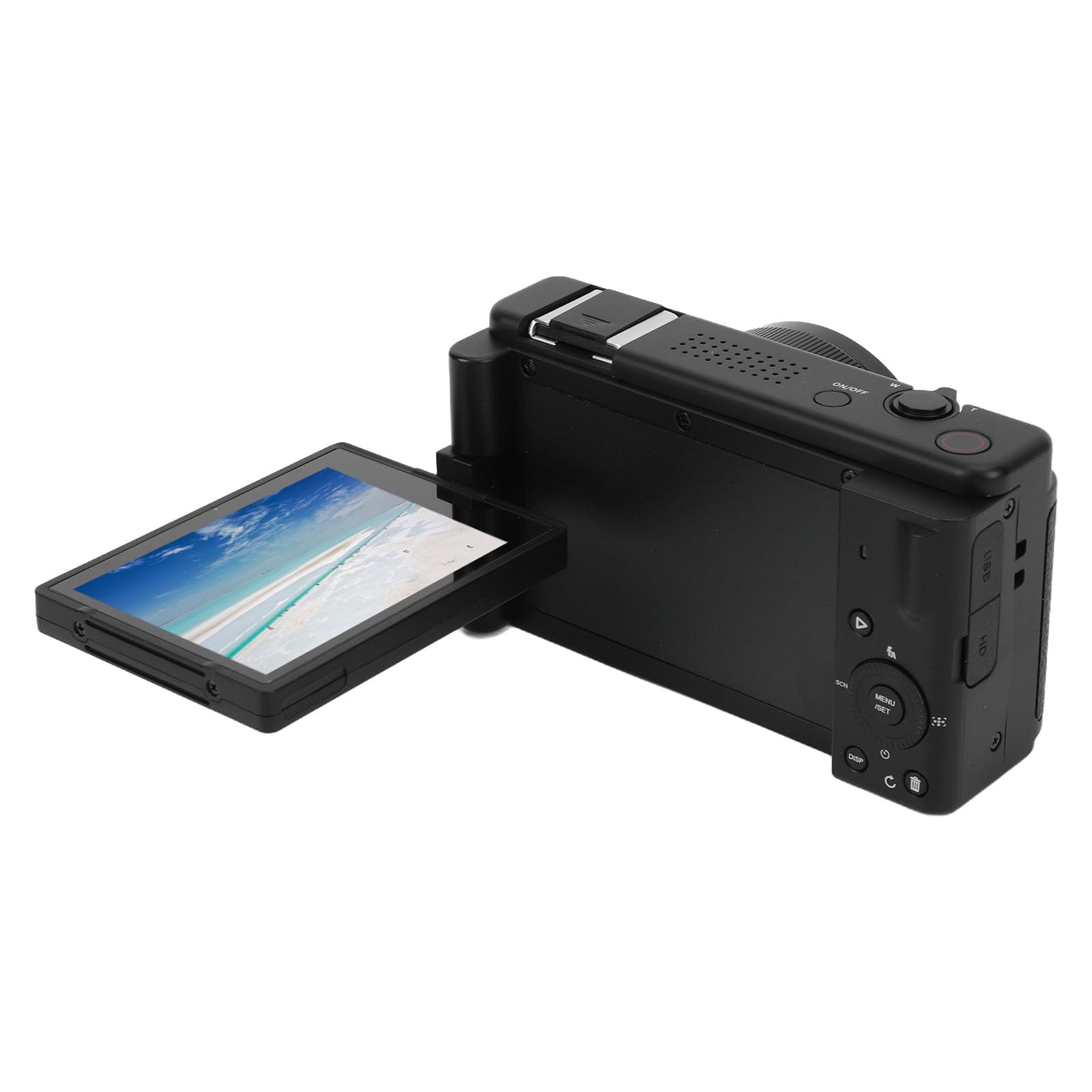 ASHATA Fotocamera digitale, fotocamera digitale da 80 MP 5 k con schermo di vibrazione da 2,8 pollici 18 x zoom riempimento luce 5k registrazione video per vlog per principianti Selfie (BLACK)