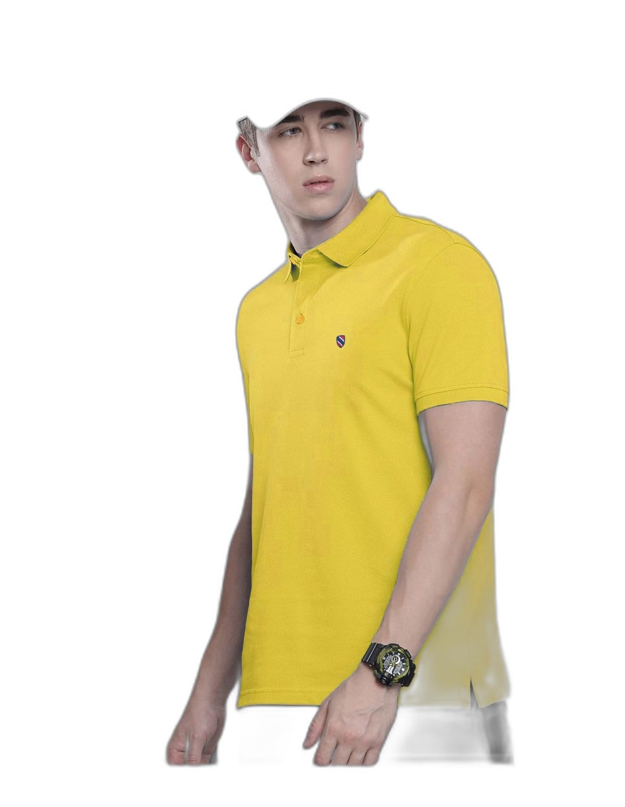 Merriment Solid Men Polo Neck Gold T-Shirt (RLN1002-MUSTARD_XL)_PT-picture-15