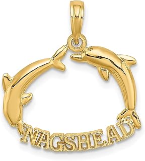 Colar de ouro amarelo 14 k com pingente de golfinhos saltando cabeça de golfinhos para viagem destino de transporte joias finas para mulheres presentes para ela, Pedra Pedra Ouro amarelo