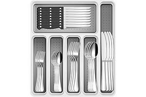 49-Piece Stainless Steel Silverware Set with Cutlery Organizer - Utensils for 8,...