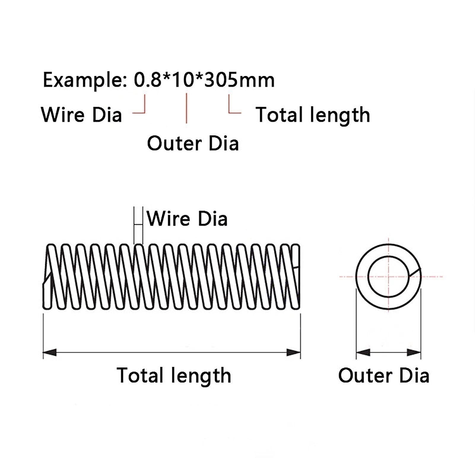 Molla A Compressione In Acciaio Inox 304 – 2x26 Mm – Lunghezza 60-100 Mm – Per Riparazioni E Fai Da Te - 2